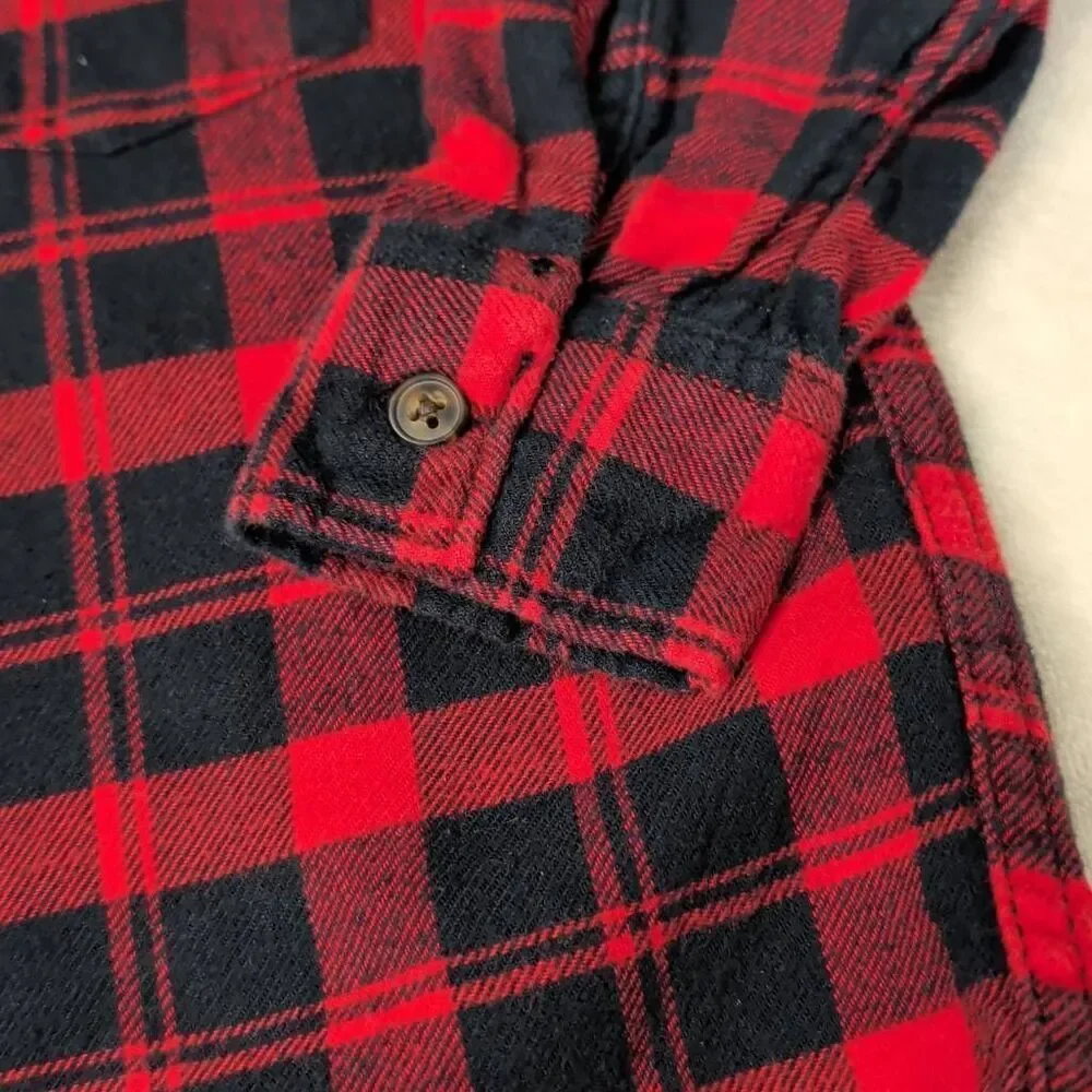 The Notorious B.I.G. upcycled red and black Carters Flannel shirt size 2t
